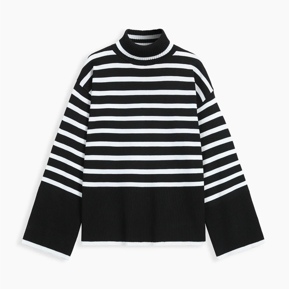 Commense Parisian Stripe Mock Neck Sweater. Only worn once.